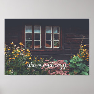 Landhaus mit rustikalem Garten Poster
