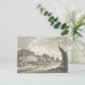 Landhaus mit See und Boote Postkarte (Stehend Vorderseite)