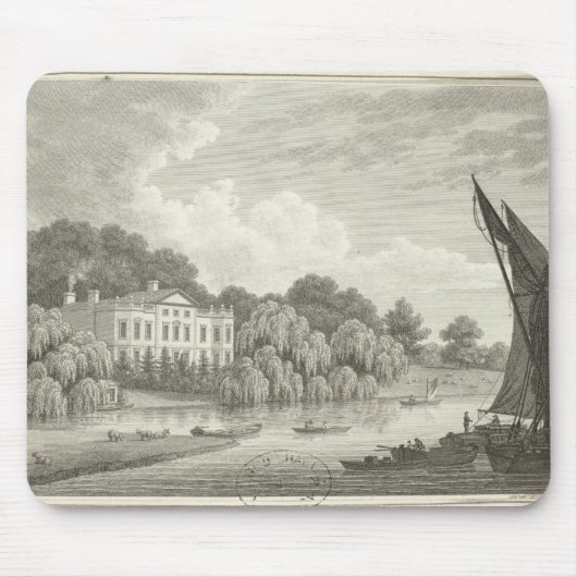 Landhaus mit See und Booten Mousepad (Vorne)