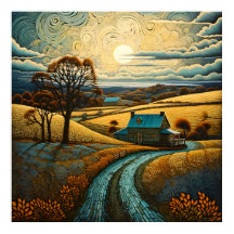 Landhaus mit sonnendurchfluteter Landwirtschaft