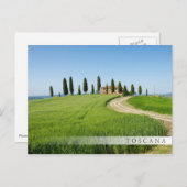 Landhaus mit Zypressen in der Toskana Postkarte (Vorne/Hinten)