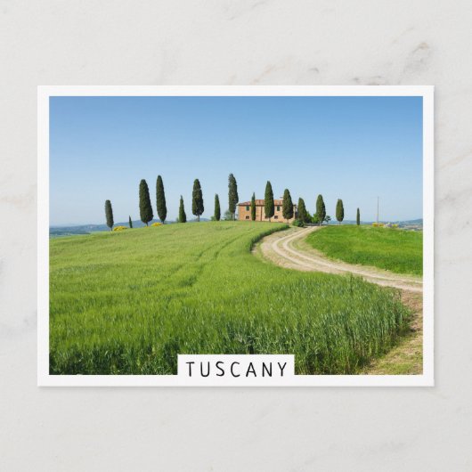 Landhaus mit Zypressen in der Toskana Postkarte (Vorderseite)