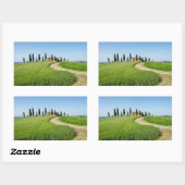 Landhaus mit Zypressen in der Toskana Rechteckiger Aufkleber (Blatt)