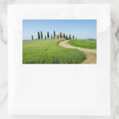 Landhaus mit Zypressen in der Toskana Rechteckiger Aufkleber (Tasche)