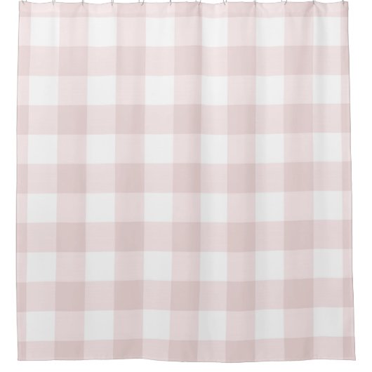 Landhaus Pink Buffalo Gingham Kariert Duschvorhang (Vorderseite)