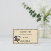 Landhaus Rooster Kariert Rustikal Visitenkarte (Stehend Vorderseite)