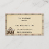 Landhaus Rooster Kariert Rustikal Visitenkarte (Rückseite)