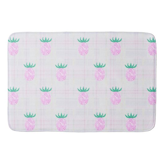 Landhaus-Rosa-Ananas Badematte (Vorderseite)