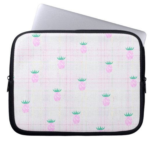 Landhaus-Rosa Ananas Laptopschutzhülle (Vorderseite)