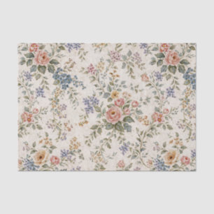 Landhaus-Rosa-Blau-Blumenmuster Seidenpapier