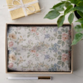 Landhaus-Rosa-Blau-Blumenmuster Seidenpapier (Geschenk)