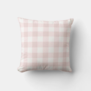 Landhaus-Rosa Büffel Gingham Karo Kissen