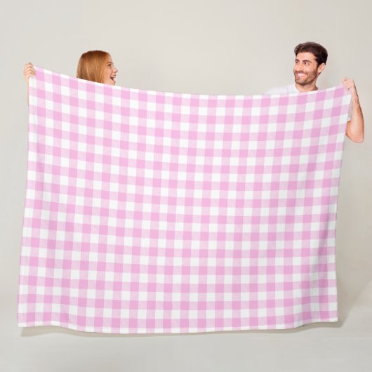 Landhaus-Rosa-Karo Fleecedecke (Beispiel)