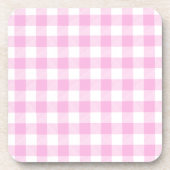 Landhaus-Rosa-Karo Getränkeuntersetzer (Vorderseite)