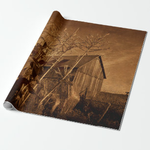 Landhaus-Rustikal-Braun-Farm-Textur Geschenkpapier