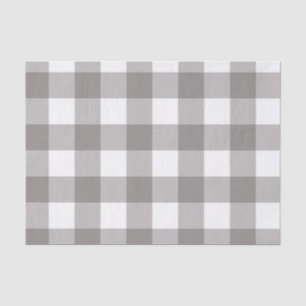 Landhaus-Rustikal Grau & Weiß Büffel Kariert Quadr Seidenpapier