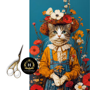 Landhaus-Rustikale Katzen-Decoupage Seidenpapier