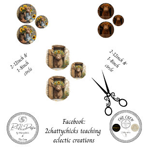 Landhaus-Rustikale-Scheune Sonnenblumen Decoupage Geschenkpapier Set