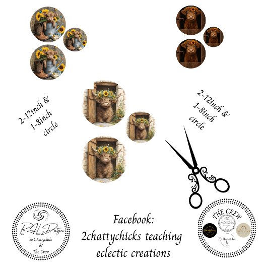 Landhaus-Rustikale-Scheune Sonnenblumen Decoupage Geschenkpapier Set