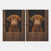 Landhaus-Rustikale Scheunen-Dekupage Geschenkpapier Set (Vorderseite 2)
