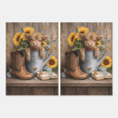 Landhaus-Rustikale Scheunen-Dekupage Geschenkpapier Set (Vorderseite)