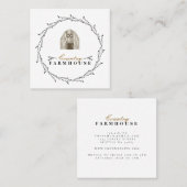 Landhaus Rustikaler Kranz Quadratische Visitenkarte (Vorne/Hinten)