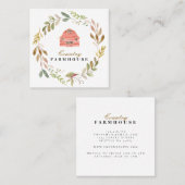 Landhaus Rustikaler Stall Roter Stall Quadratische Visitenkarte (Vorne/Hinten)