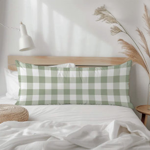 Landhaus-Salbeigrün-rustikal-Gingham-Karo-Karo Seitenschläferkissen