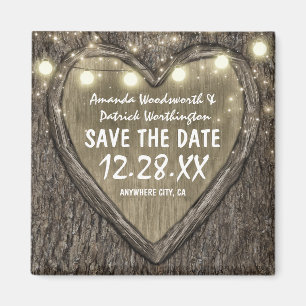 Landhaus-Stil geschnitzte Eiche Baum Save the Date Magnet