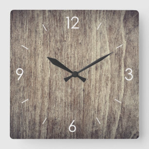 Landhaus-Stil Holzdekoration im Vintage-Look Quadratische Wanduhr