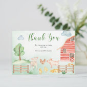 Landhaus Thema Babydusche danke Begleitkarte (Stehend Vorderseite)