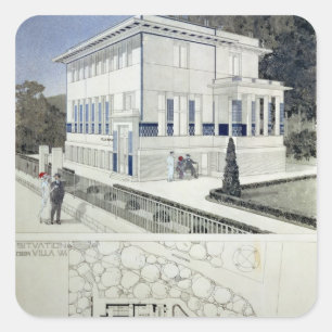 Landhaus Wagner, Wien Quadratischer Aufkleber