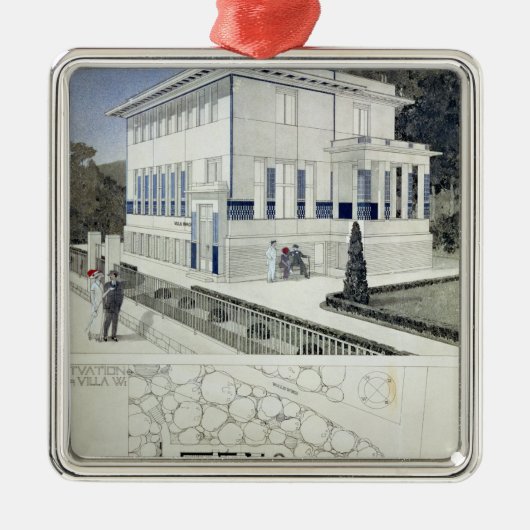 Landhaus Wagner, Wien Silbernes Ornament (Vorne)
