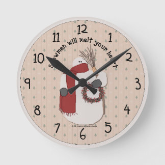 Landhaus-Wanduhr Winter Runde Wanduhr