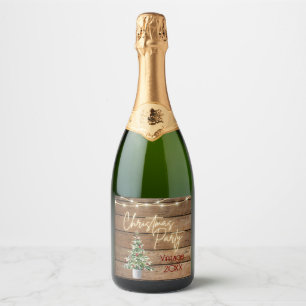 Landhaus-Weihnachtsfeier Champagner Schaumweinetikett