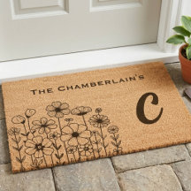 Landhaus-Wildblumen-Botanischer-Monogramm-Heim