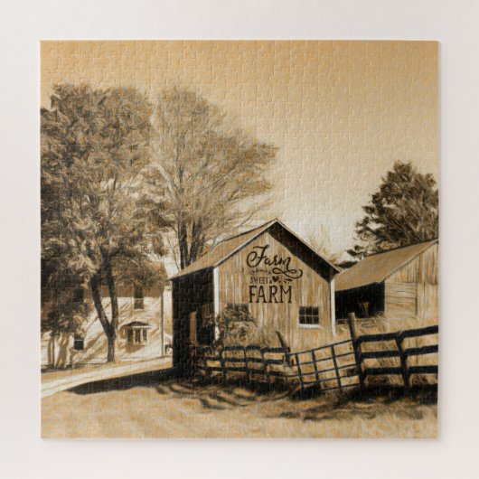 Landhäuser der süßen Landwirtschaft Puzzle (Vertikal)