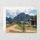 Landhäuser in der Nähe von Vang Vieng, Laos Postkarte (Vorne/Hinten)