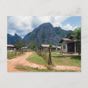 Landhäuser in der Nähe von Vang Vieng, Laos Postkarte