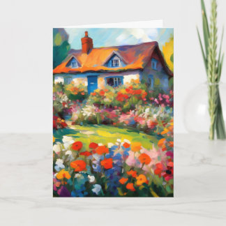Landhausgarten Blumen Grußkarte gefaltet Karte