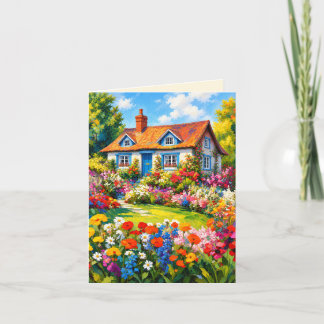 Landhausgarten Blumen Grußkarte Karte