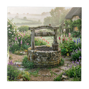Landhausgarten Brunnen Fliese