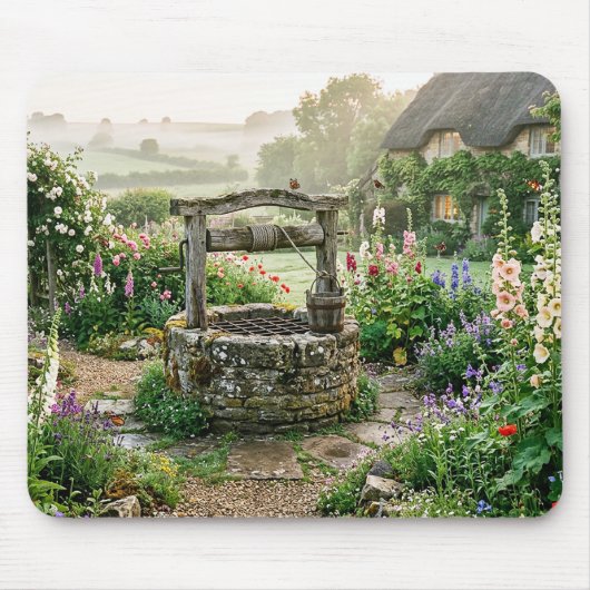 Landhausgarten Brunnen Mousepad (Vorne)
