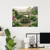 Landhausgarten Brunnen Poster (Heimbüro)