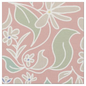 Landhausgarten Handillustriertes Blumenmuster Stoff (Nahaufnahme)