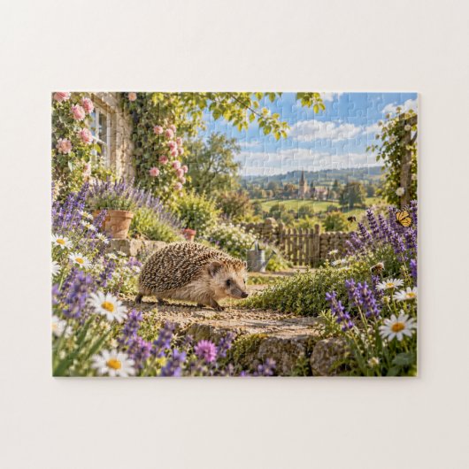 Landhausgarten-Igel-Design Puzzle (Horizontal)