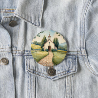 Landhausidyll-Kapellenweg-Pastell-Landschaft Button