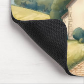 Landhausidyll-Kapellenweg-Pastell-Landschaft Mousepad (Ecke)