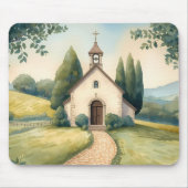 Landhausidyll-Kapellenweg-Pastell-Landschaft Mousepad (Vorne)