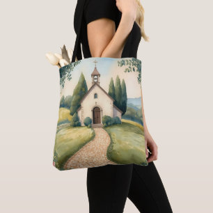 Landhausidyll-Kapellenweg-Pastell-Landschaft Tasche